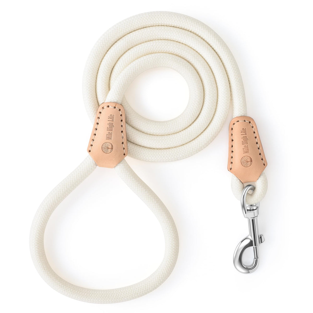 Mile High Life Dog Leash with Genuine Leather-Wrapped Ends, 4/5/6FT