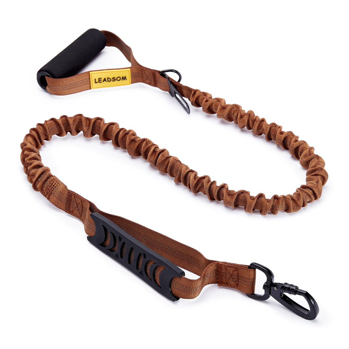 6FT Highly Reflective Heavy Duty Elastic Bungee Medium and Large Dog Leash Shock Absorbing with Comfortable Padded Handle and Traffic Handle Suitable for Training Red