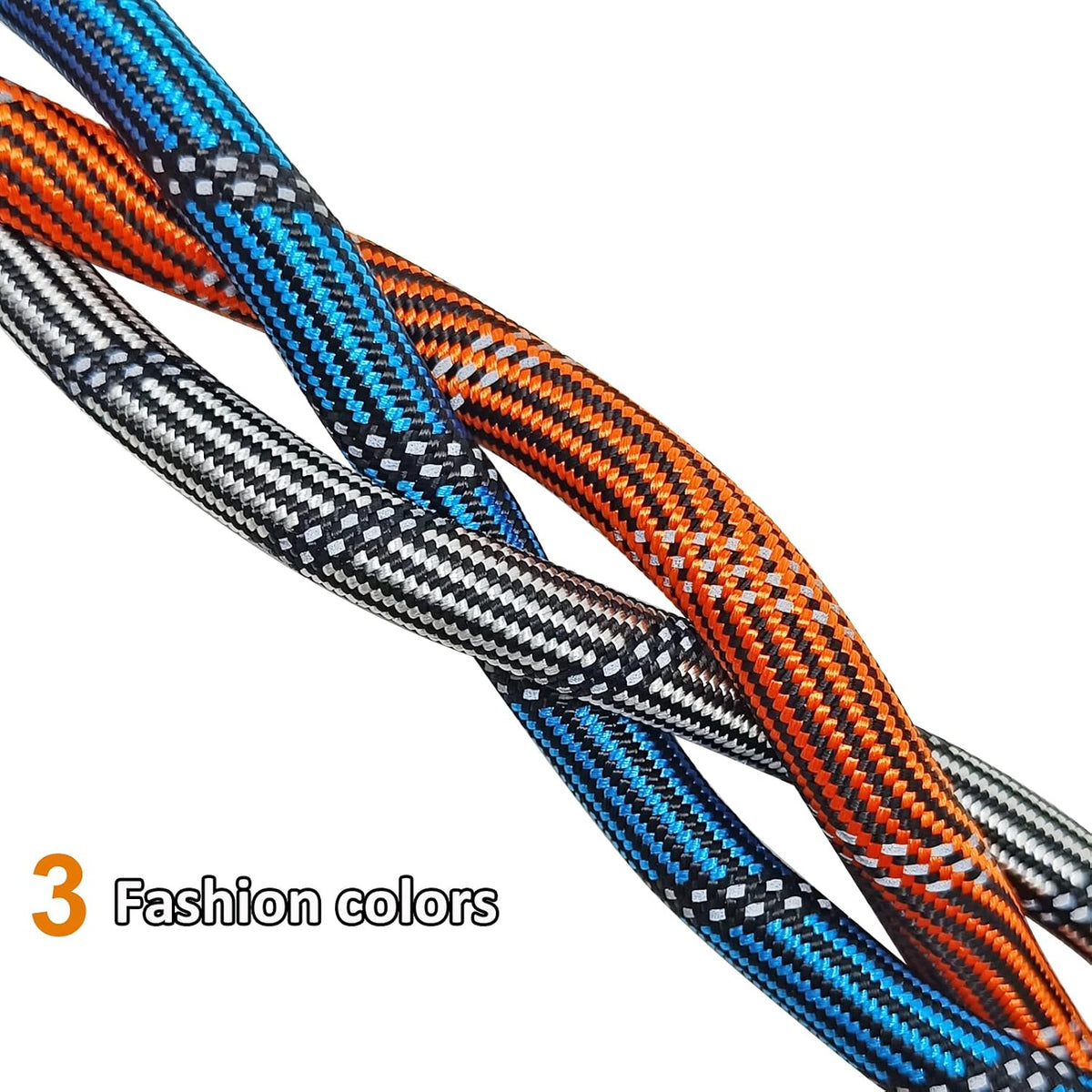 BTINESFUL Long Dog Leash, 10/15/20/30/50FT Dog Training Leash with Soft Handle, Reflective Heavy Duty Rope Dog Lead for Medium Large Dogs Outside Play, Camping (3/8" x 30ft, Blue)