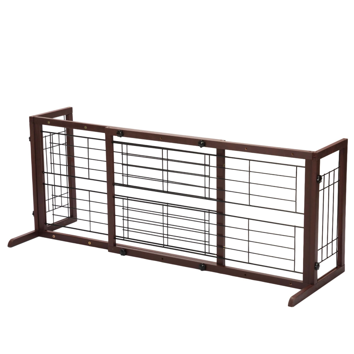 Coziwow 38-67" Freestanding Adjustable Dog Gate, No Drilling, Brown