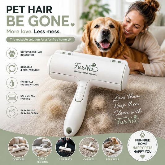 Pet Hair Remover Roller – Reusable Lint Roller for Dog & Cat Hair – Self Cleaning Pet Hair Removal Tool for Furniture, Couch, Carpet, Bedding & Car Seats