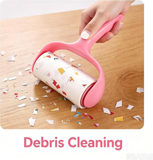 Lint Roller, 10 Refills 600 Sheets Extra Sticky Lint Remover, Pet Hair Remover for Clothes Furniture Car, Fabric Shaver Pilling Remover for Dog Cat, Reusable Sticky Lint Roller for Home Auto