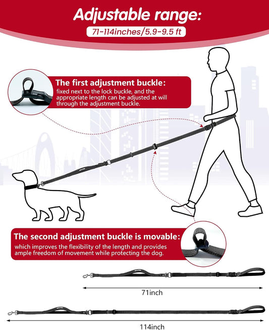Hands Free Dog Leash, Multifunctional Crossbody Dog Leash