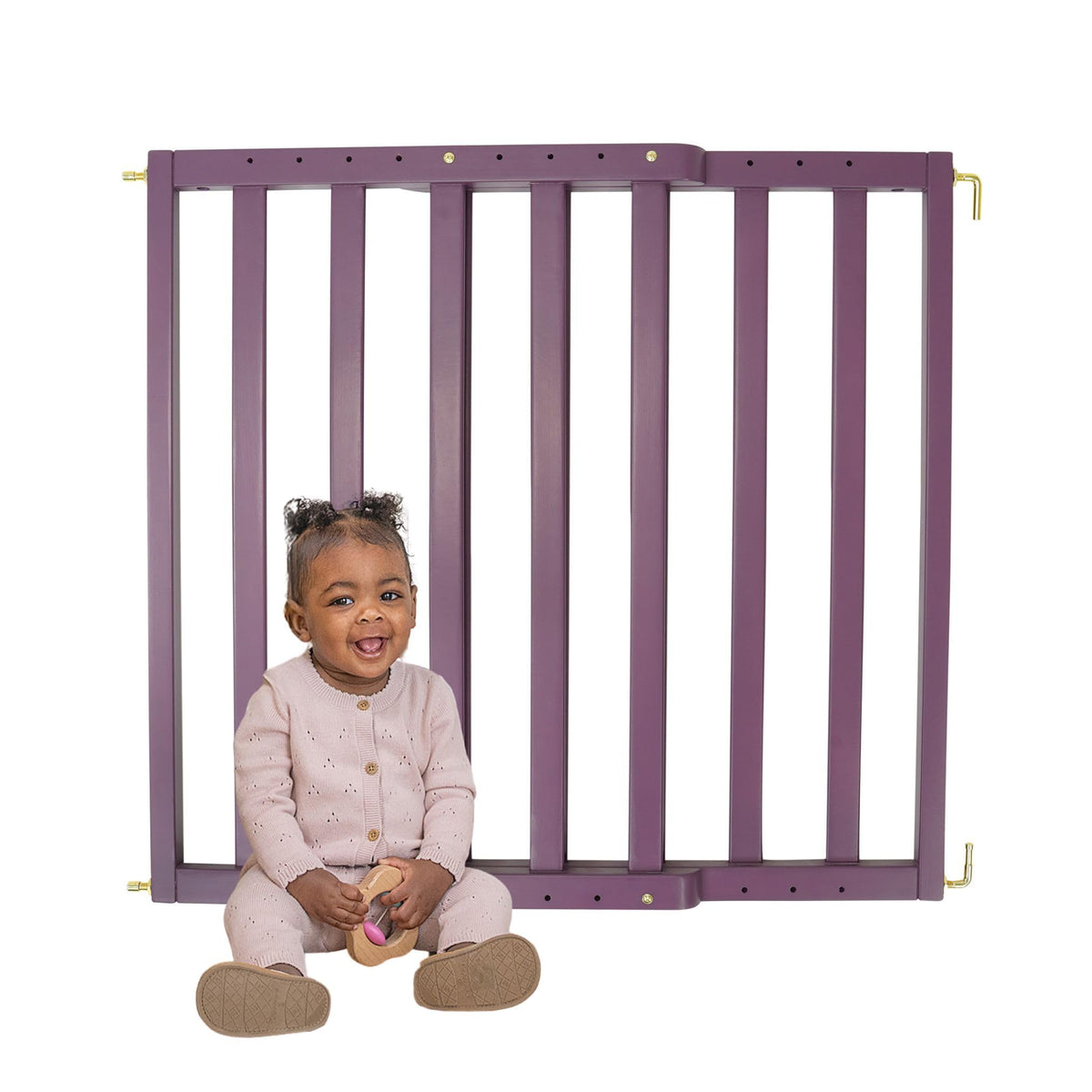 Toddleroo LuxeCraft Wood Baby Gate; 25.25"-39.25" Wide, 30" Tall, Natural