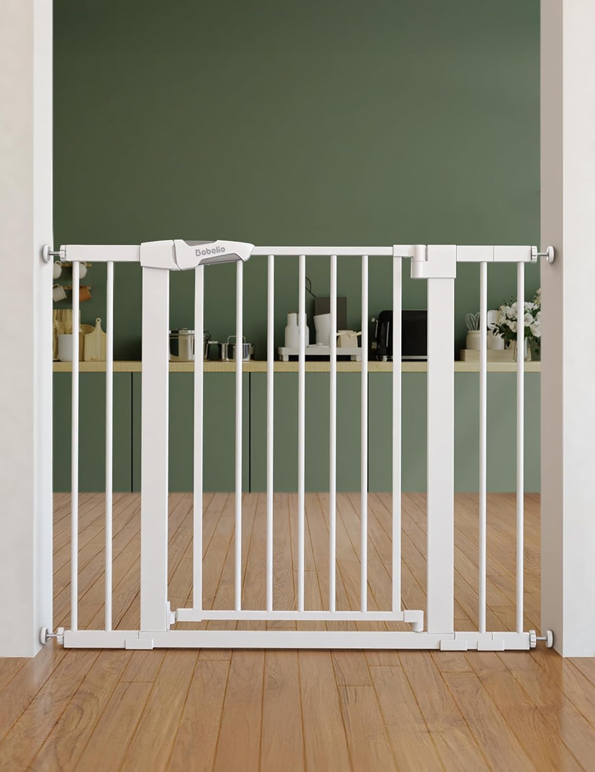 Babelio Baby Gate for Stairs No Drilling, 29-48 in PressGuard Dog Gate