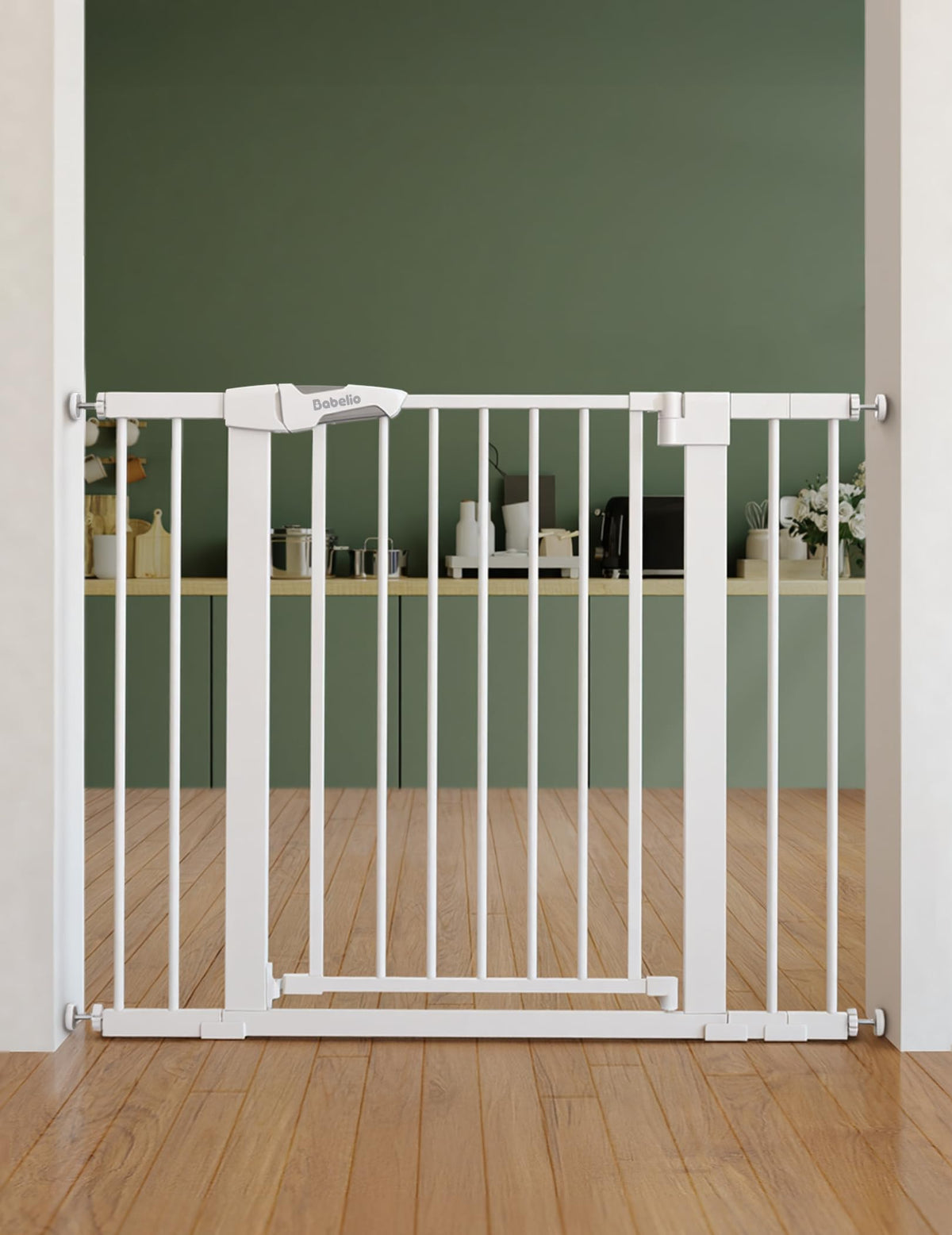 Babelio Baby Gate for Stairs No Drilling, 29-48 in PressGuard Dog Gate