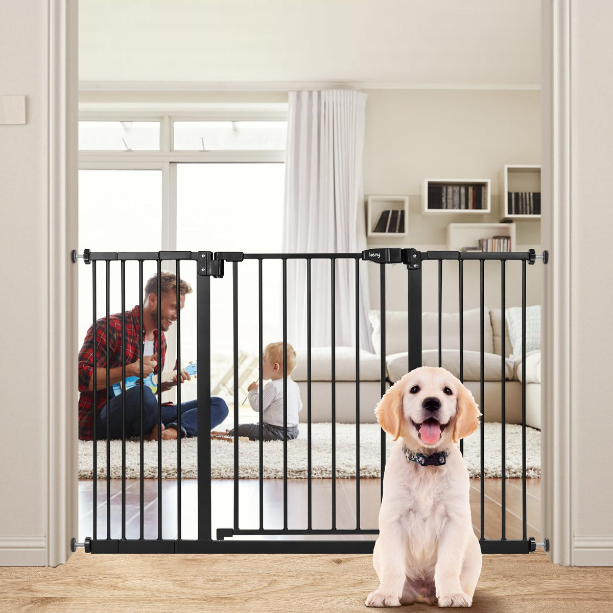 keny 29"-42.5" Baby Gate for Stairs, Auto Close Safety Dog Gate