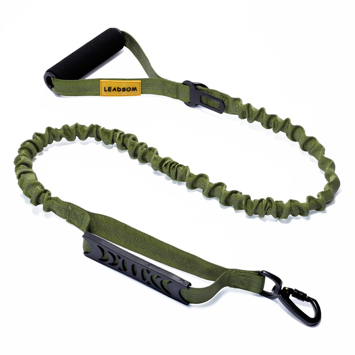6FT Highly Reflective Heavy Duty Elastic Bungee Medium and Large Dog Leash Shock Absorbing with Comfortable Padded Handle and Traffic Handle Suitable for Training Red