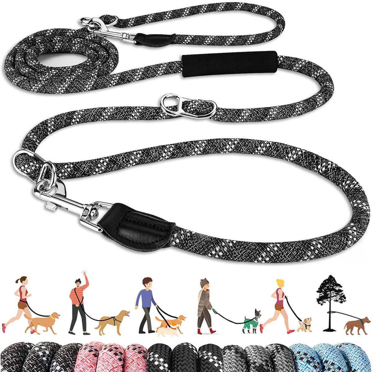 Lukovee Hands Free Dog Leash, 10FT Adjustable Waist-Lead & Shoulder Lead