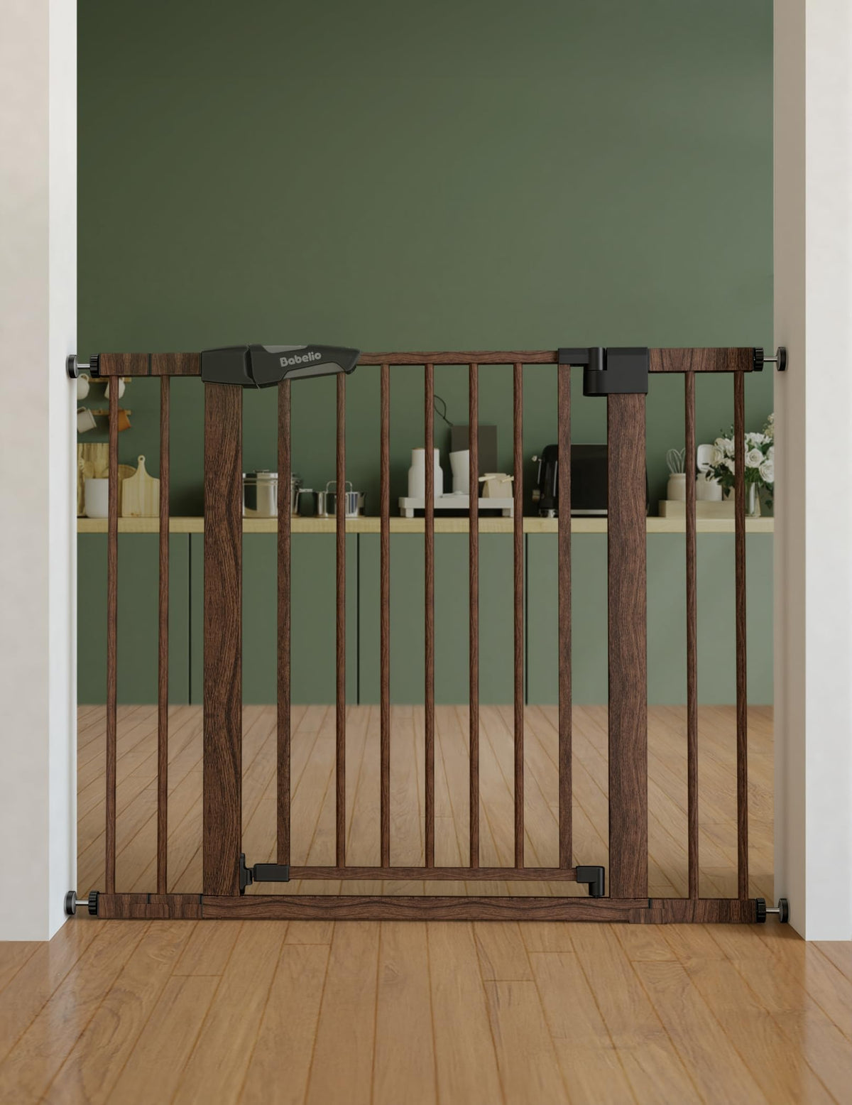 Babelio Baby Gate for Stairs No Drilling, 29-48 in PressGuard Dog Gate