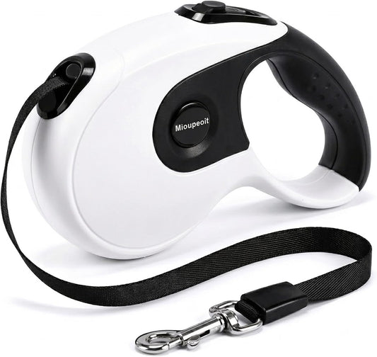 Retractable Dog Leash, 16 FT Dog Leash for Small and Medium Dogs up to 88 lbs, One-Hand Brake, Lock & Release, 360° Tangle-Free Nylon Tape, Anti-Slip Handle