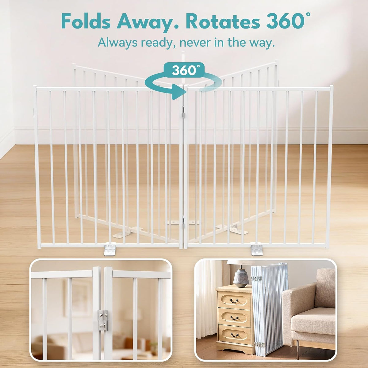 No Pawblems Full Metal Dog Gate Extension, 30" Tall Foldable Panels