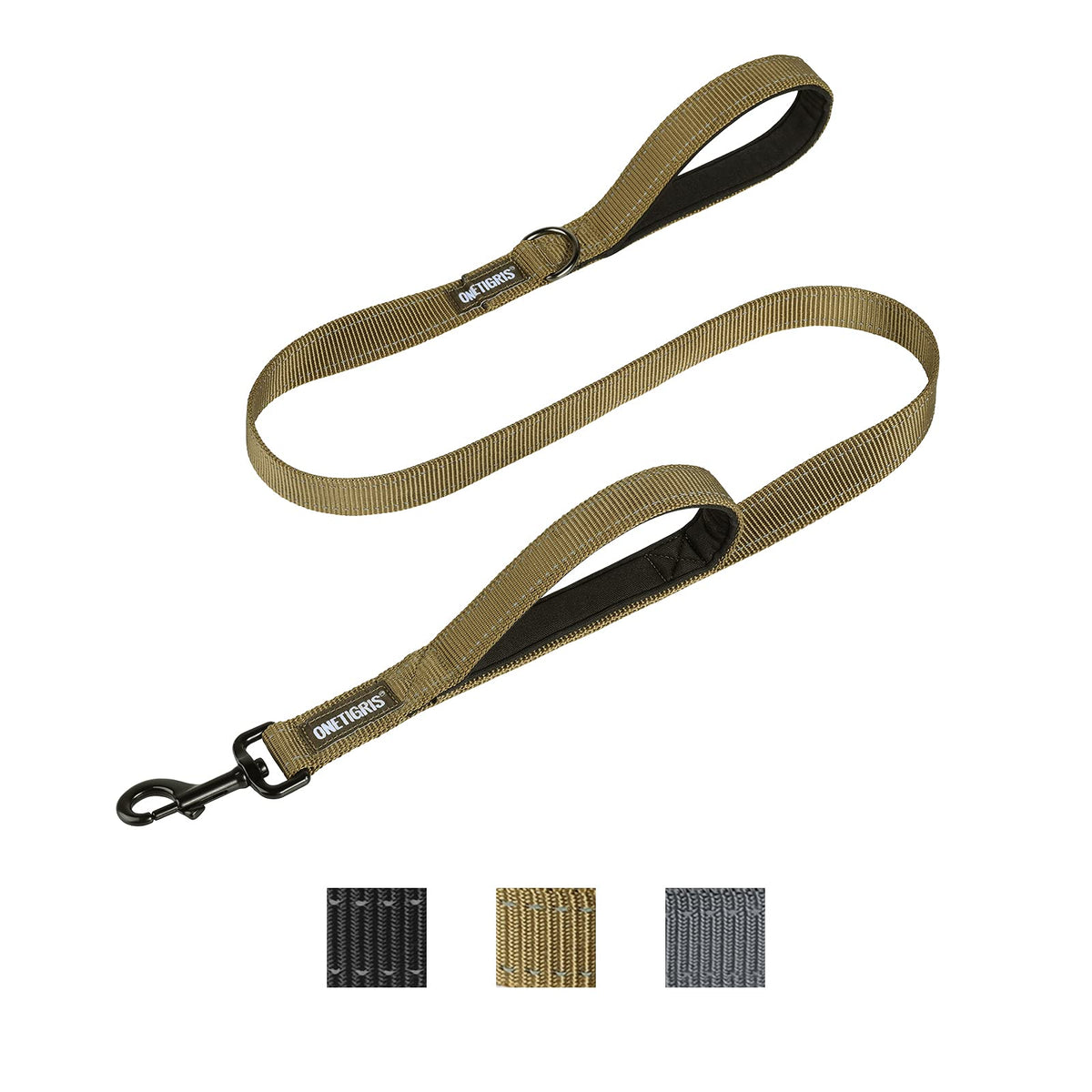 OneTigris No-Pull Dog Leash with Handle for Medium Large Dogs (Black, 4FT)