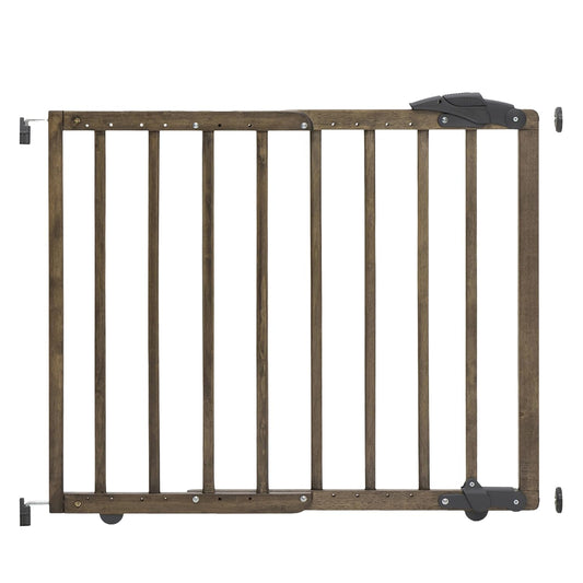 Nottingham Driftwood Wooden Baby Gate - Adjustable 27.5-41" Wide, 28in Tall – Hardware Mounted Swing Gate or Pressure Mounted Barrier - Kids & Pets Gate for Doorways, Hallways & Stairs
