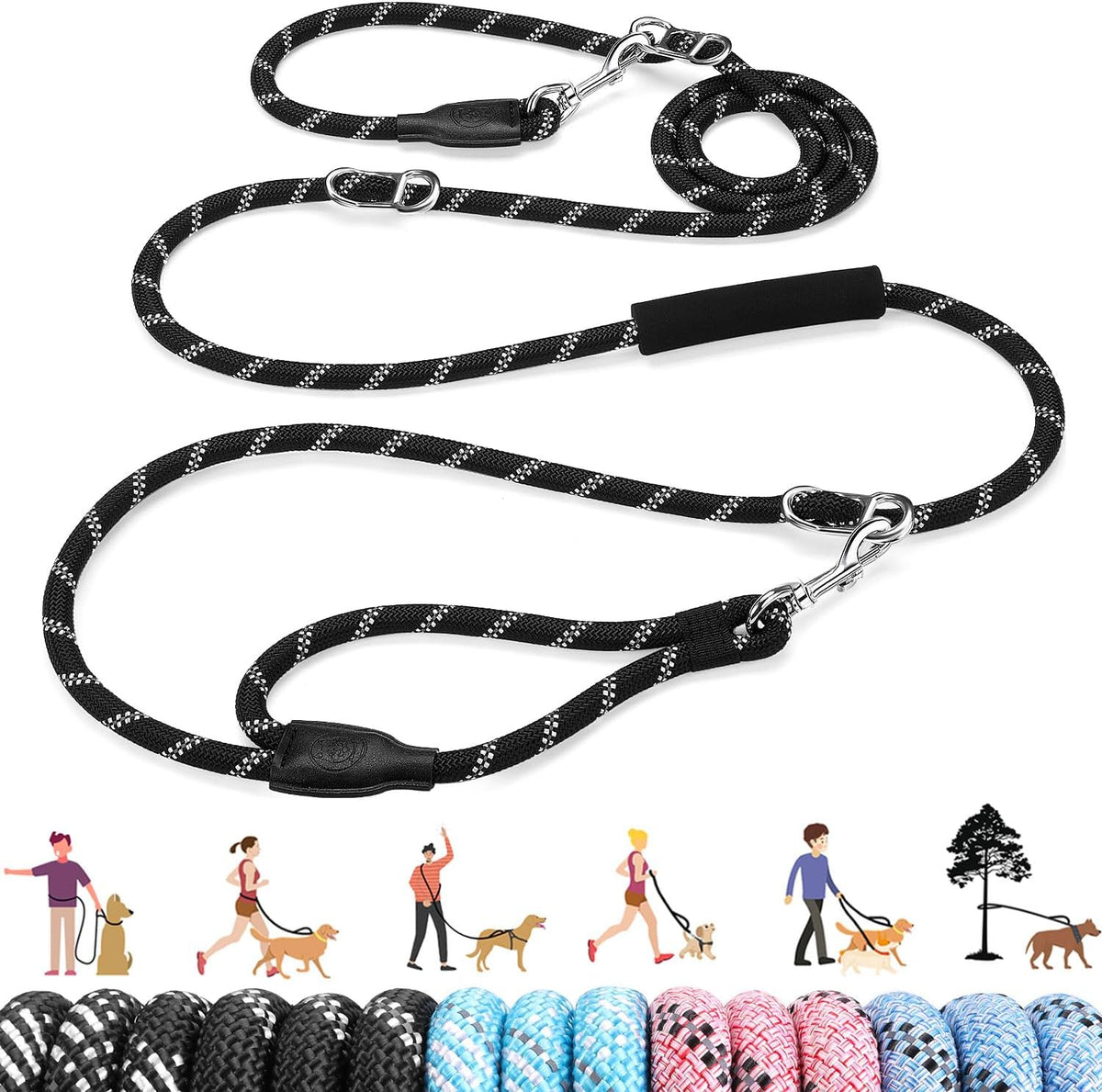 Lukovee Hands Free Dog Leash, 10FT Adjustable Waist-Lead & Shoulder Lead