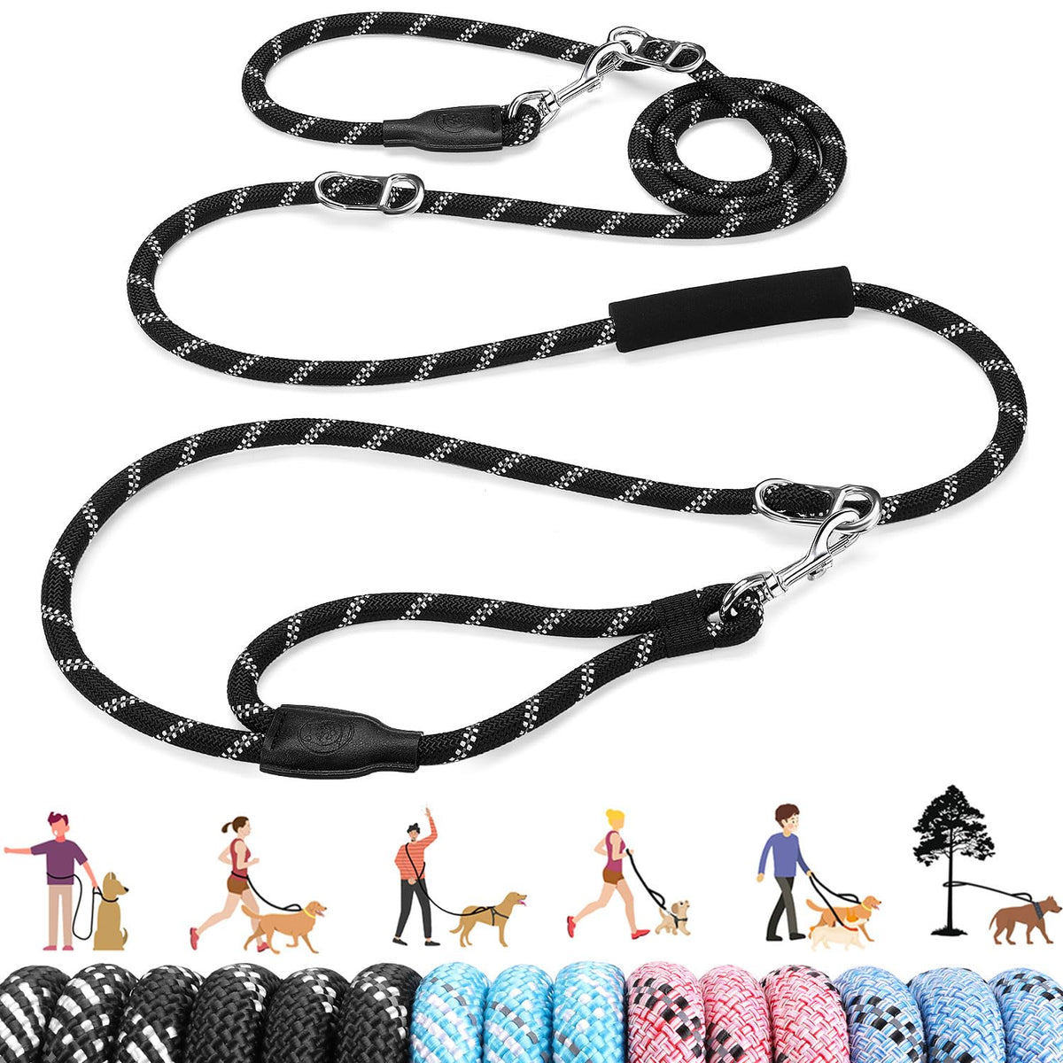 Lukovee Hands Free Dog Leash, 10FT Adjustable Waist-Lead & Shoulder Lead