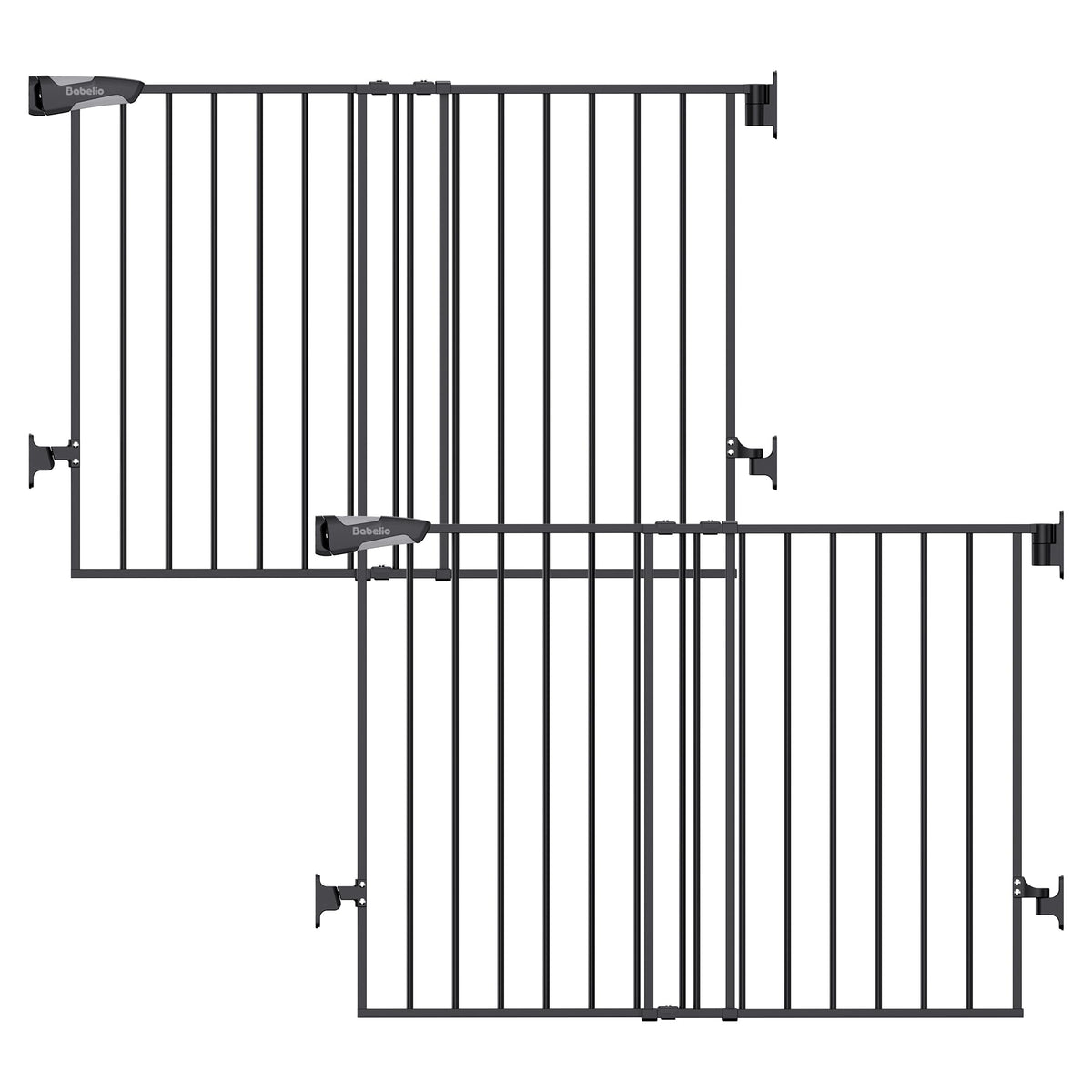 Babelio 34" Extra Tall No Bottom Bar Baby Gate, 26-43", Brown Wood Pattern