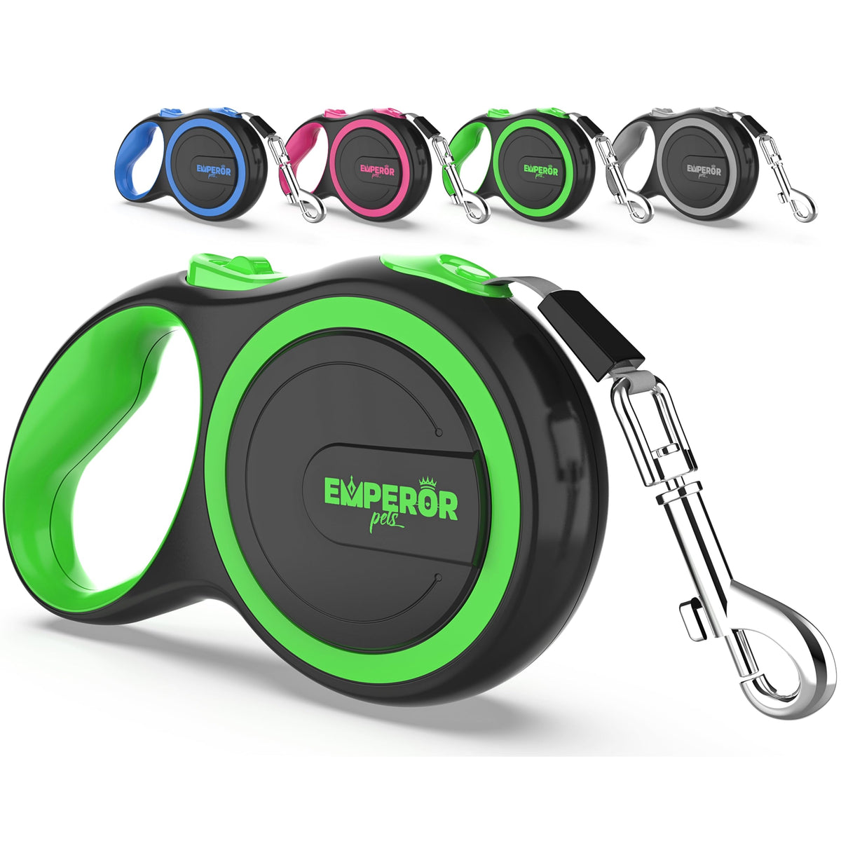 EMPEROR PETS 26.1 ft Retractable Dog Leash, for Dogs 10-110 lbs, Blue