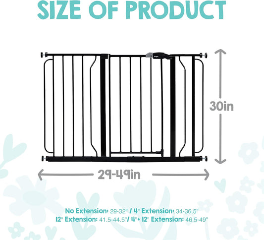 Regalo Safety 29"-49" Extra Wide Baby Gate, Bottom of Stairs & Doorways
