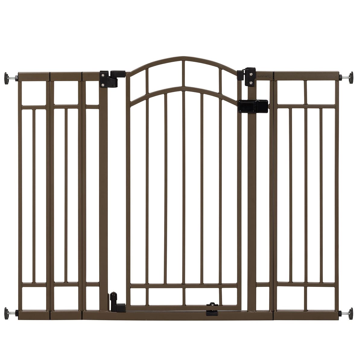 Ingenuity Multi-Use Decorative Extra Tall Walk-Thru Baby Gate, Fits Openings 28.5-48 Inch (Pack of 1), Black Metal, for Doorways and Stairways, 36' Tall Baby and Pet Gate, Black, One Size