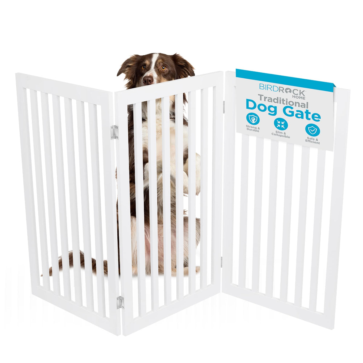 INTERNET'S BEST Dog Gate Indoor Freestanding Pet Barrier, Folding Wood Dog Fence, Extra Wide Doorway Puppy Gate, Indoor Animal Privacy Panel, Wooden Cat Fence - 3 Panel - 24", Espresso