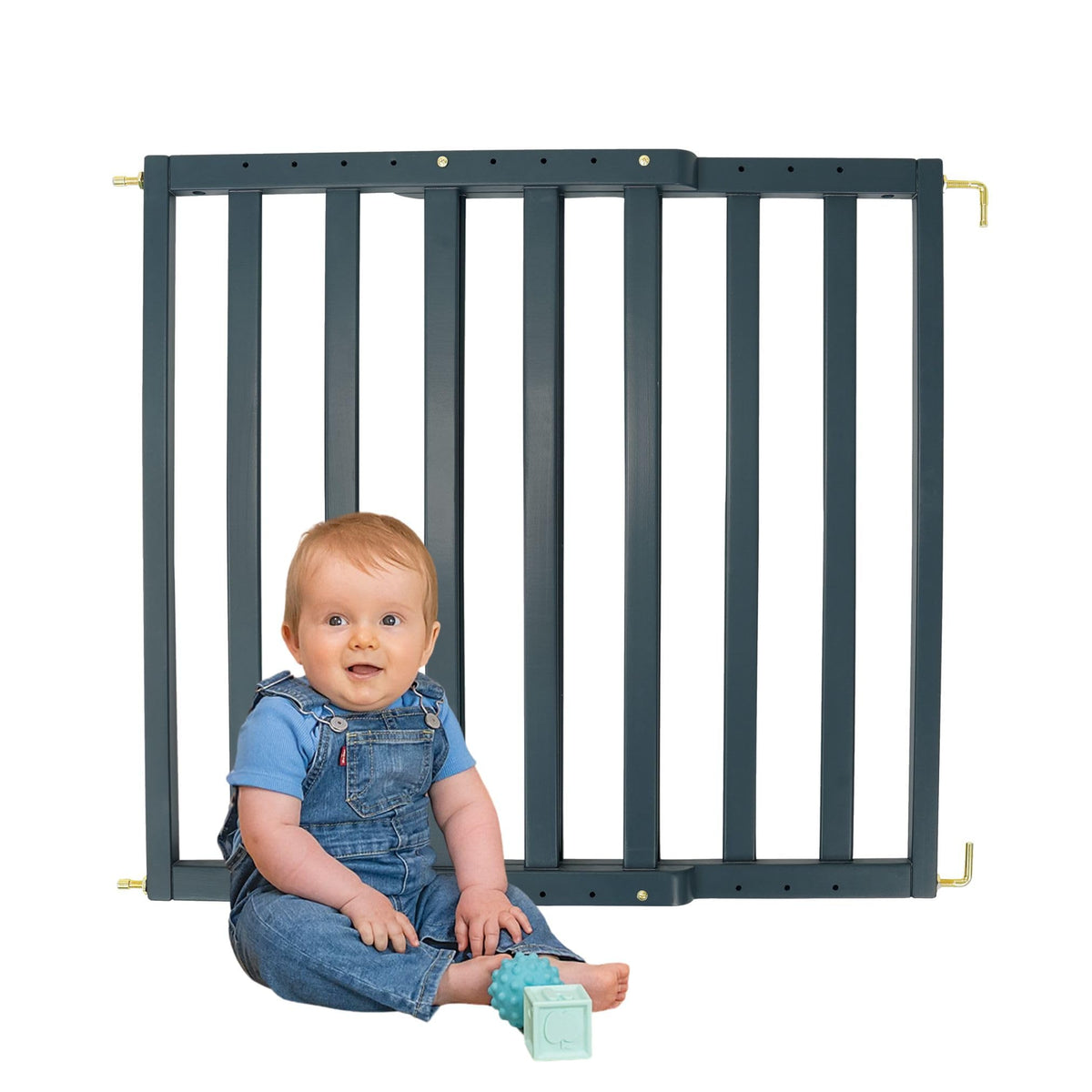Toddleroo LuxeCraft Wood Baby Gate; 25.25"-39.25" Wide, 30" Tall, Natural