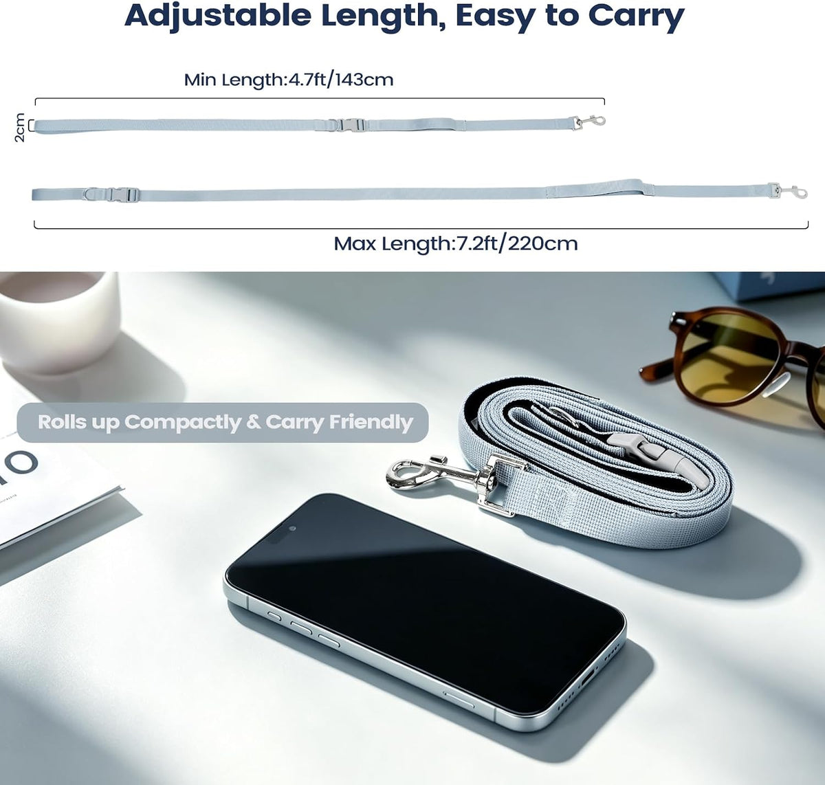 Hands Free Dog Leash, Crossbody Waist Dog Leash, Small Medium Dog Walking