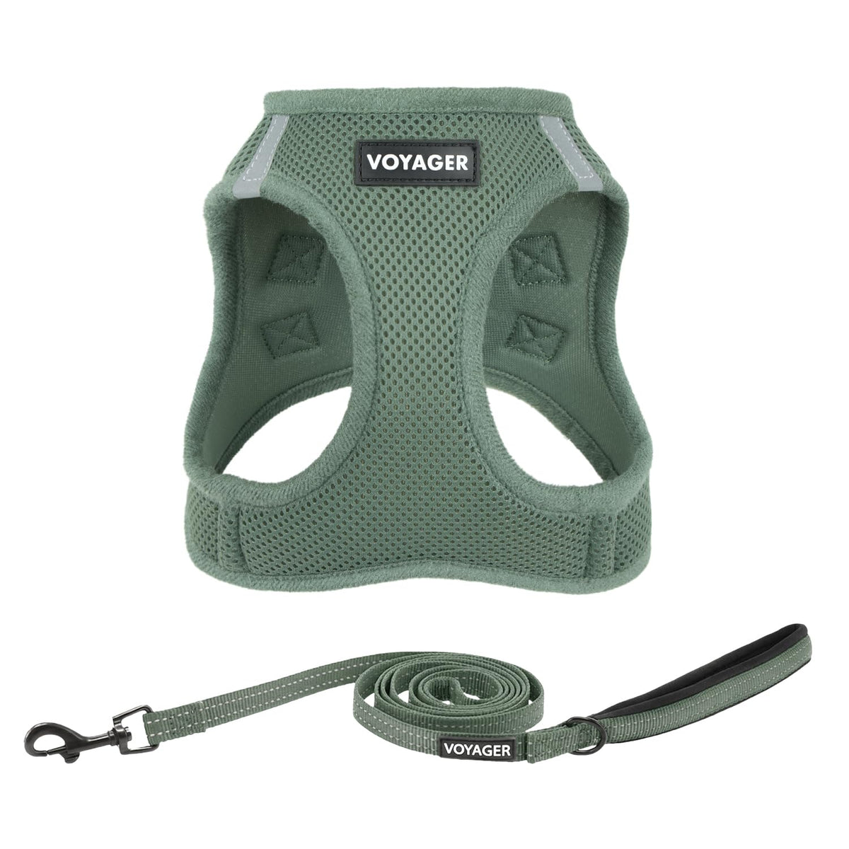 Best Pet Supplies Voyager Step-in Air All Weather Mesh Harness and Reflective Dog 5ft Leash Combo with Neoprene Handle, for Small, Medium and Large Breed Puppies - Baby Blue, XX-Small