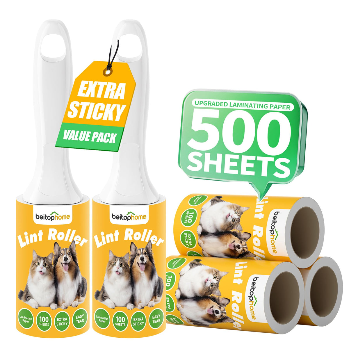 9.45” 400 Sheets Large Lint Roller for Pet Hair