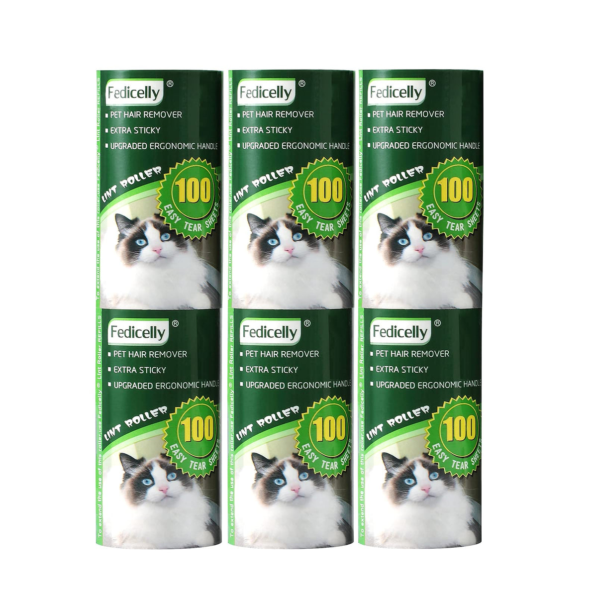 Fedicelly Lint Rollers Pet Hair Extra Sticky Clothes,Cat Dog Hair Remover Laundry Furniture Carpet,Total 800 Sheets Lint Remover Brush for Couch Green