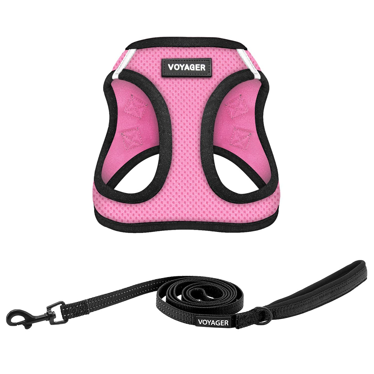 Best Pet Supplies Voyager Step-in Air All Weather Mesh Harness and Reflective Dog 5ft Leash Combo with Neoprene Handle, for Small, Medium and Large Breed Puppies - Baby Blue, XX-Small