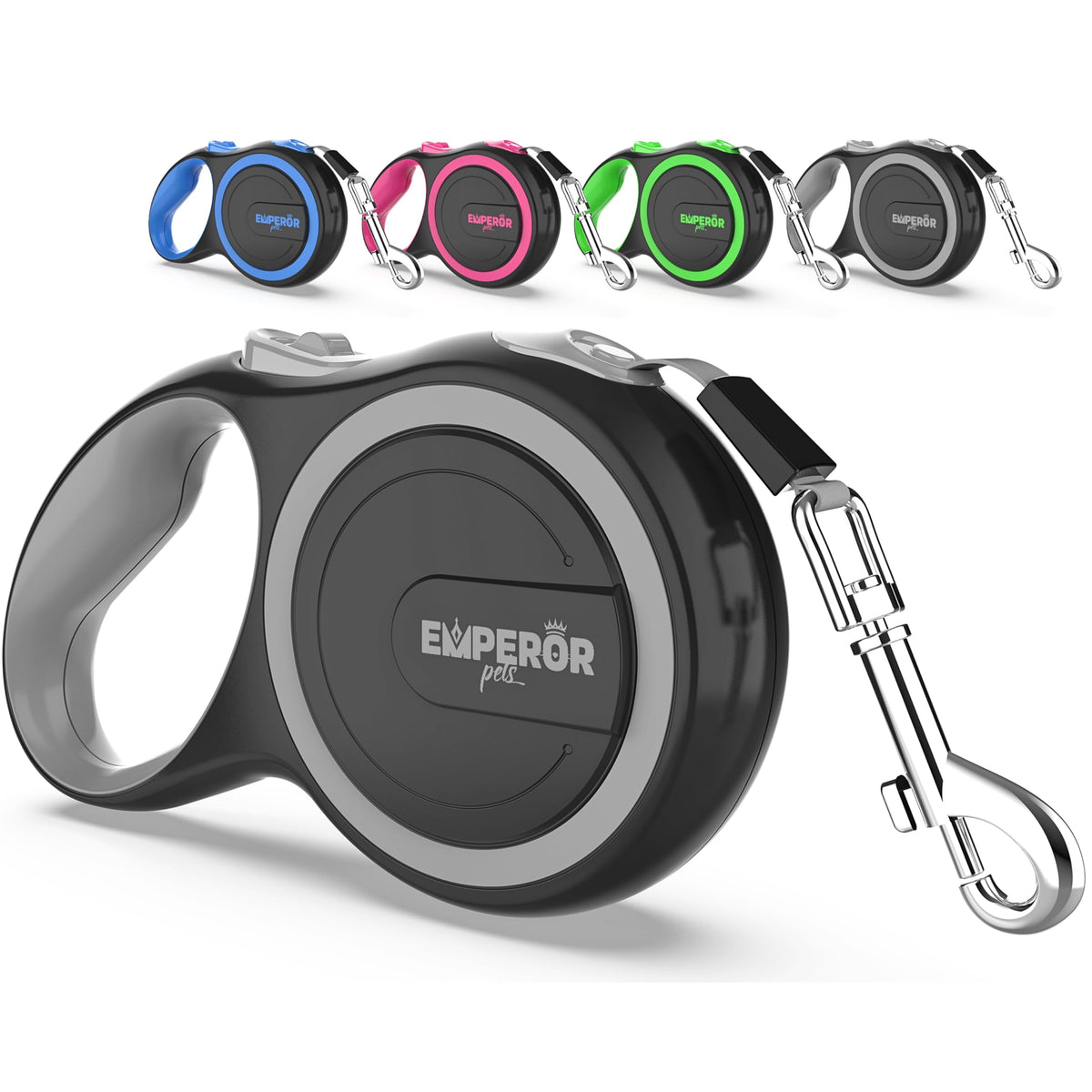 EMPEROR PETS 26.1 ft Retractable Dog Leash, for Dogs 10-110 lbs, Blue