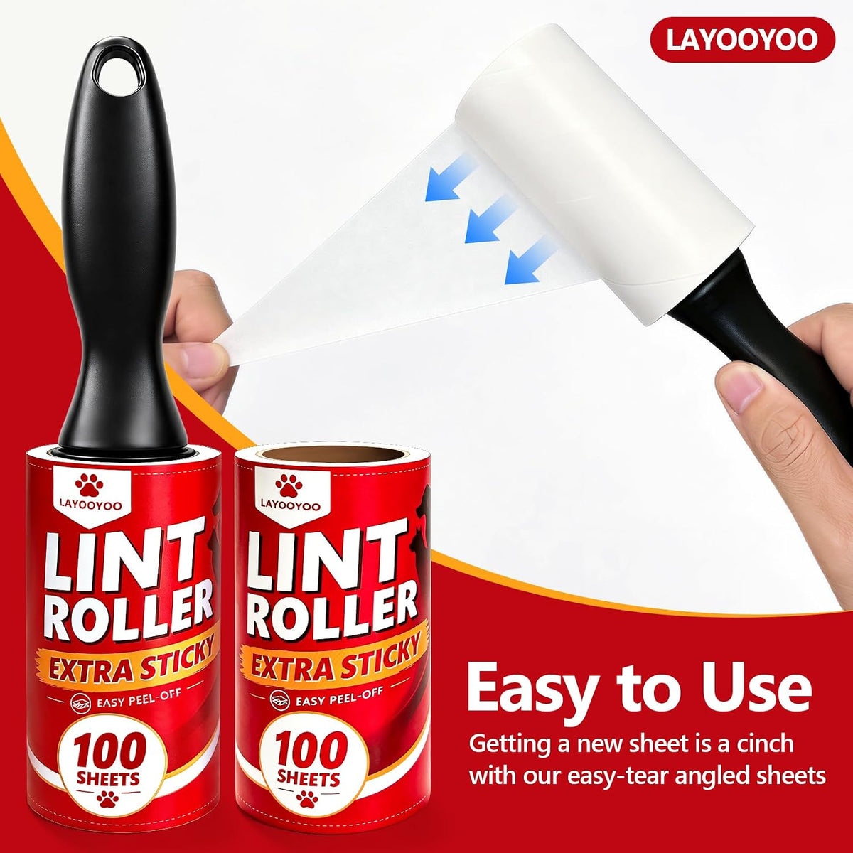 2400 Sheets Lint Roller Extra Sticky Lint Remover for Pet Hair