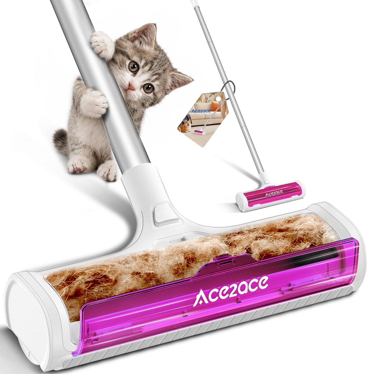 ACE2ACE A3 Pro Carpet Roller for Pet Hair, Carpet Pet Hair Removal Tool