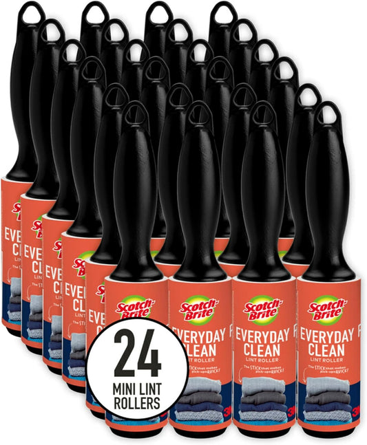 Scotch-Brite Mini Lint Roller, 24 Rollers, 720 Sheets Total
