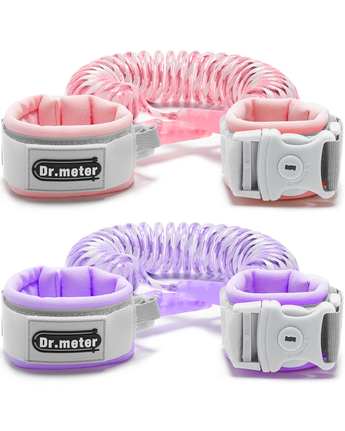 Dr.meter Toddler Leash, 2 Pack Safety Anti Lost Wrist Link with Key Lock