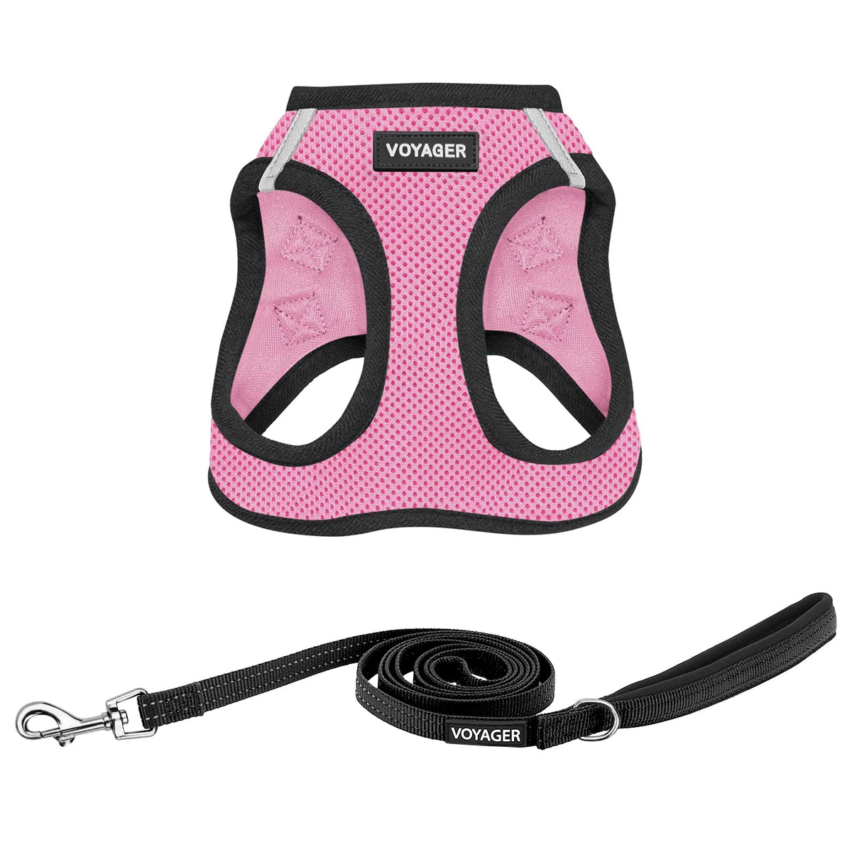 Best Pet Supplies Voyager Step-in Air All Weather Mesh Harness and Reflective Dog 5ft Leash Combo with Neoprene Handle, for Small, Medium and Large Breed Puppies - Baby Blue, XX-Small