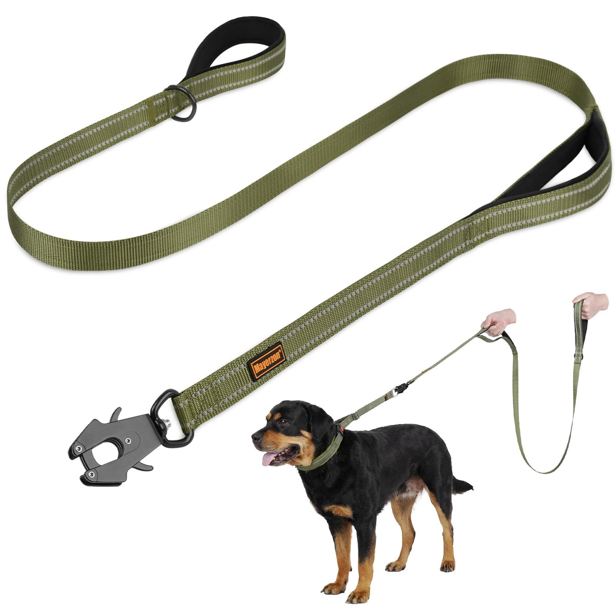 Mayerzon 6FT Tactical Heavy Duty Dog Leash No Pull with 2 Padded Handles