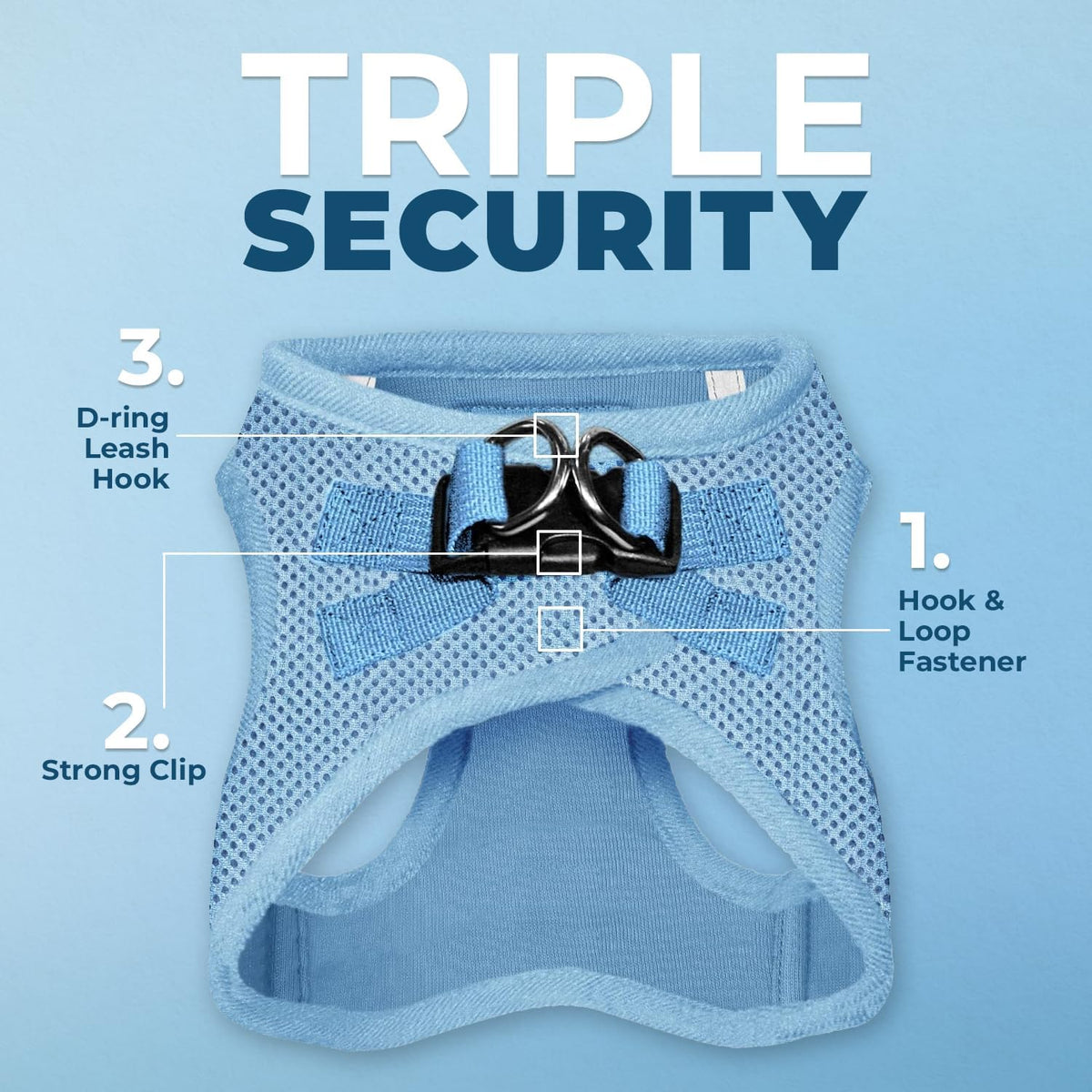 Best Pet Supplies Voyager Step-in Air All Weather Mesh Harness and Reflective Dog 5ft Leash Combo with Neoprene Handle, for Small, Medium and Large Breed Puppies - Baby Blue, XX-Small