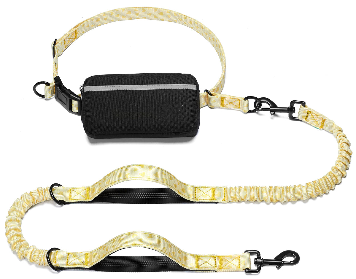 iYoShop Hands Free Dog Leash with Zipper Pouch, Large, Military Green