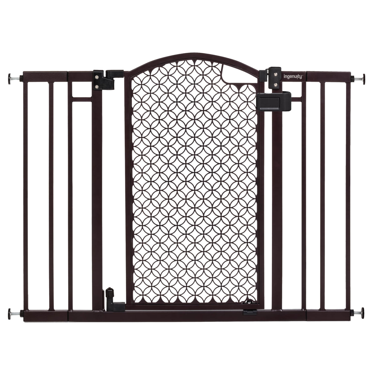 Ingenuity Multi-Use Decorative Extra Tall Walk-Thru Baby Gate, Fits Openings 28.5-48 Inch (Pack of 1), Black Metal, for Doorways and Stairways, 36' Tall Baby and Pet Gate, Black, One Size
