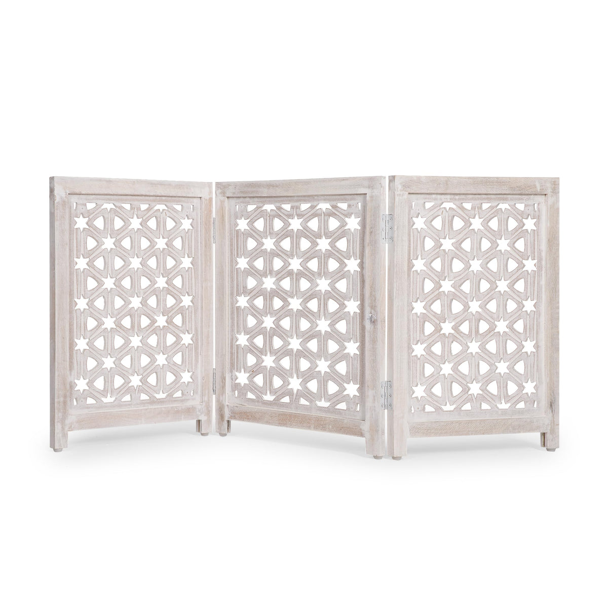 Homebia Wooden Pet Gate – Foldable 4 Panel Dog Barrier, Antique Burnt
