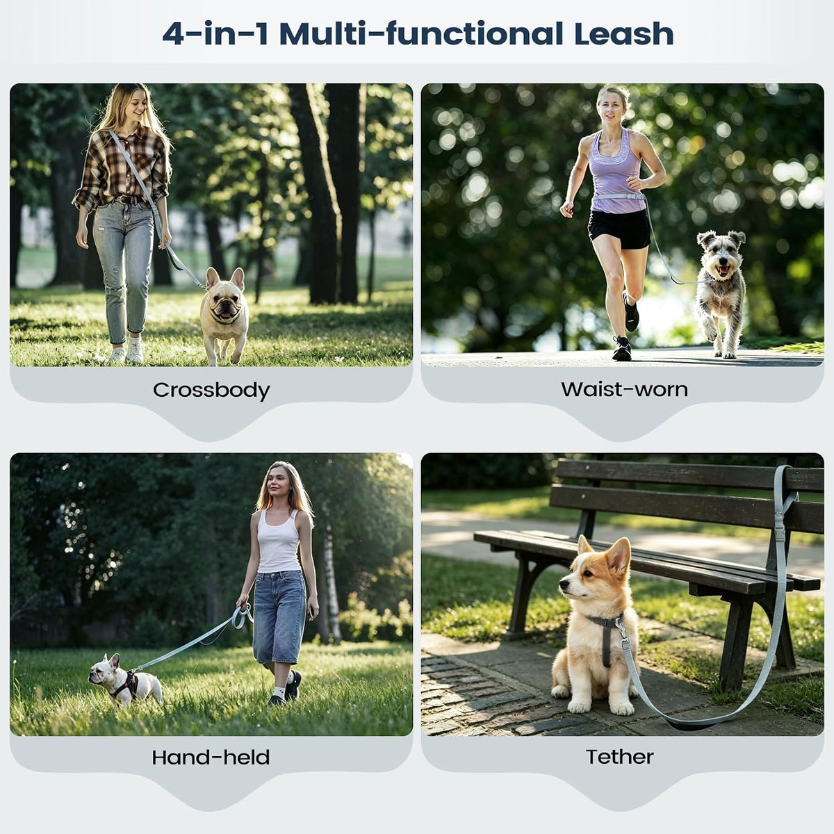 Hands Free Dog Leash, Crossbody Waist Dog Leash, Small Medium Dog Walking