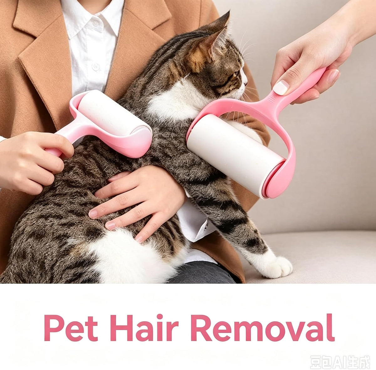 Lint Roller, 10 Refills 600 Sheets Extra Sticky Lint Remover, Pet Hair Remover for Clothes Furniture Car, Fabric Shaver Pilling Remover for Dog Cat, Reusable Sticky Lint Roller for Home Auto