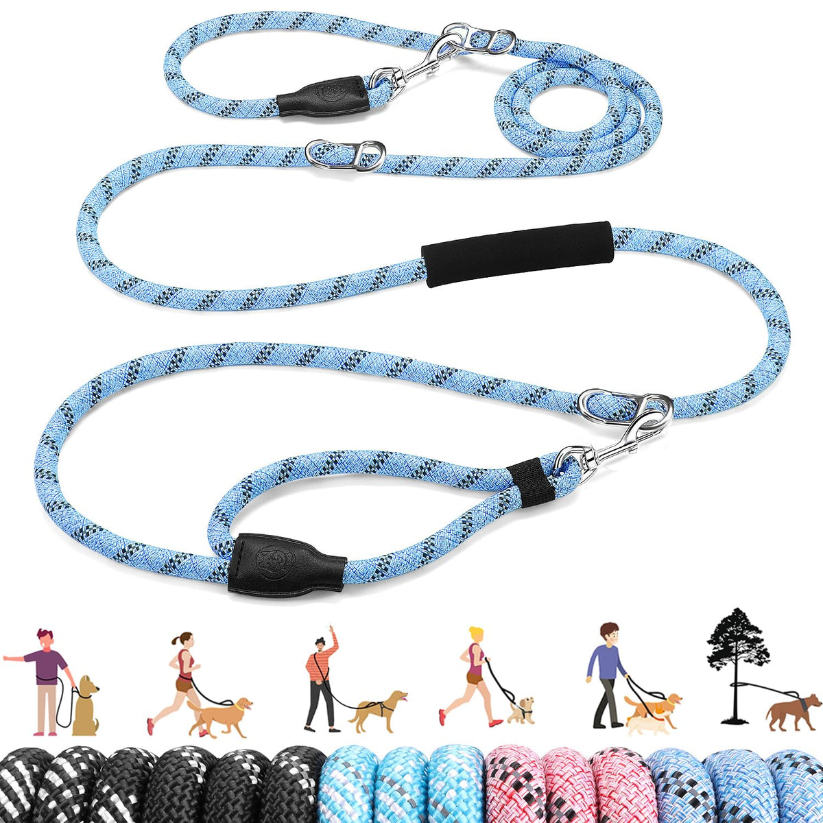 Lukovee Hands Free Dog Leash, 10FT Adjustable Waist-Lead & Shoulder Lead
