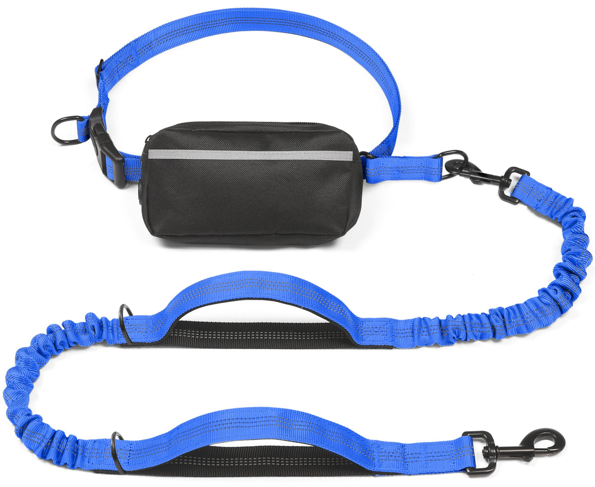 iYoShop Hands Free Dog Leash with Zipper Pouch, Large, Military Green
