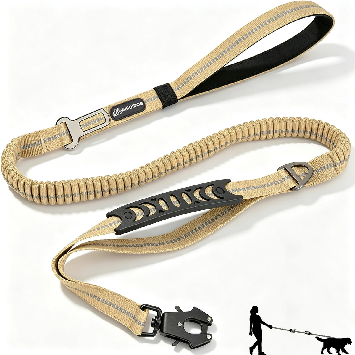 Heavy Duty Tactical Bungee Dog Leash for Large Dogs that Pull