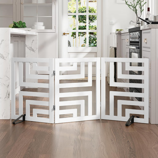 Dog Gate, Wooden Dog Gates for Doorways House and Stairs, Freestanding Pet Gate for Dogs, Puppy Fences Indoor