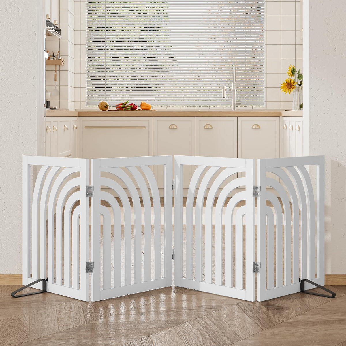 Dog Gate, Wooden Dog Gates for Doorways House and Stairs, Freestanding Pet Gate for Dogs, Puppy Fences Indoor