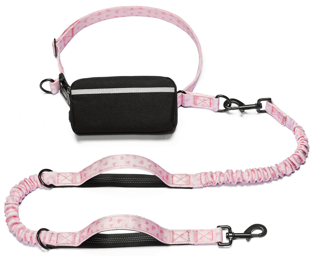 iYoShop Hands Free Dog Leash with Zipper Pouch, Large, Military Green